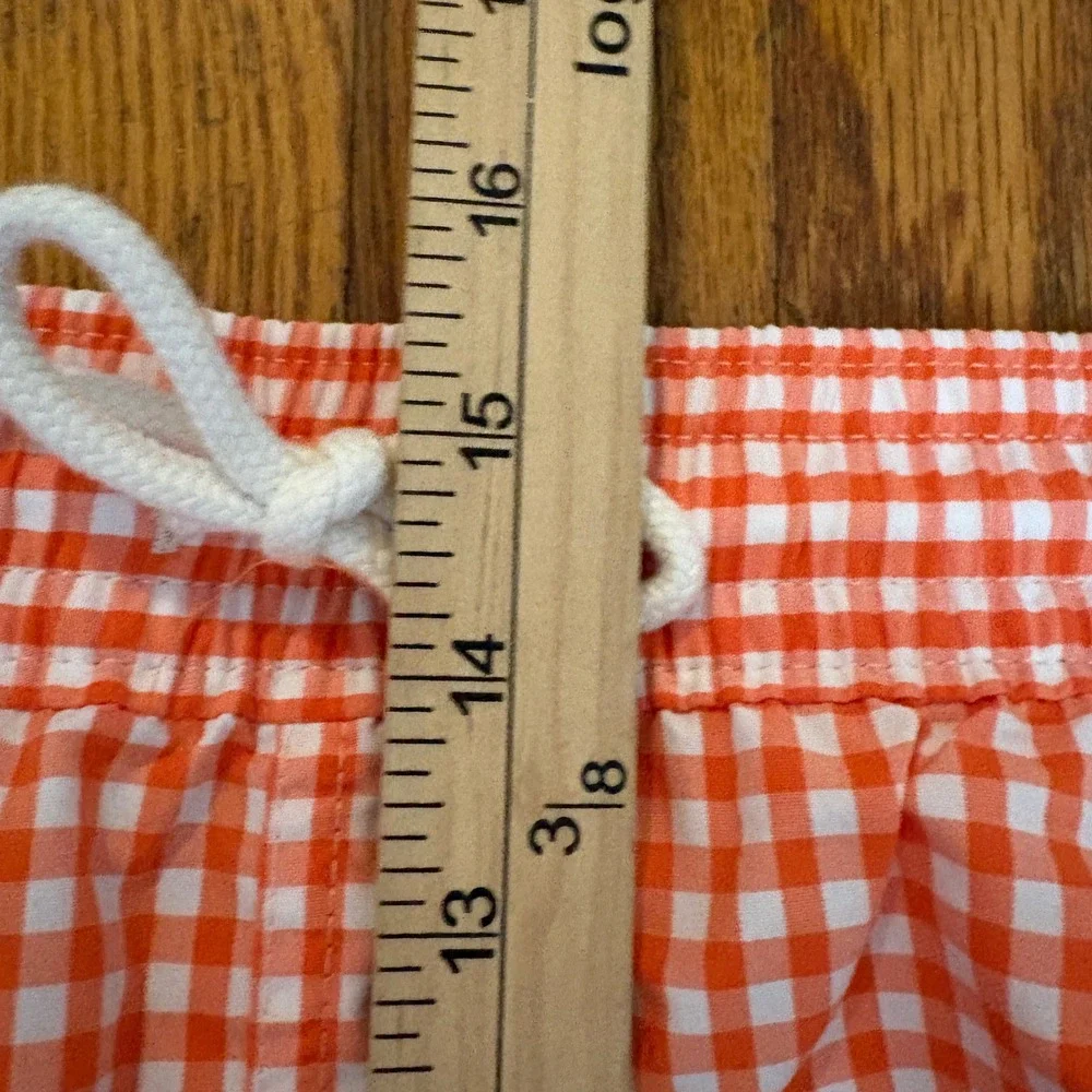 Polo Ralph Lauren NEW Mens 4XB Swim Trunks Orange Gingham Check Preppy Beach